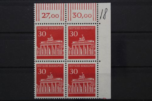 Deutschland, MiNr. 508 v, Viererblock, Ecke re. oben, postfrisch