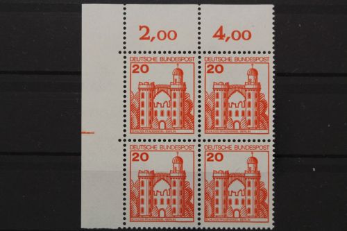 Deutschland, MiNr. 995 Viererblock, Ecke li. oben, PZ, postfrisch