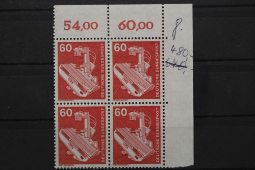 Deutschland, MiNr. 990, Viererblock, Ecke rechts oben, postfrisch