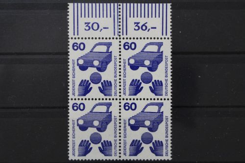 Deutschland, MiNr. 701A, Viererblock, Oberrand, postfrisch