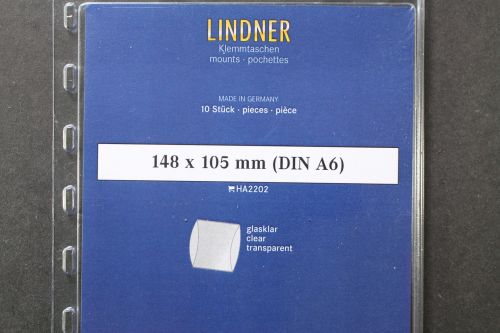 Lindner-Klemmtaschen, 10 Stück, glasklar, 148 x 105 mm