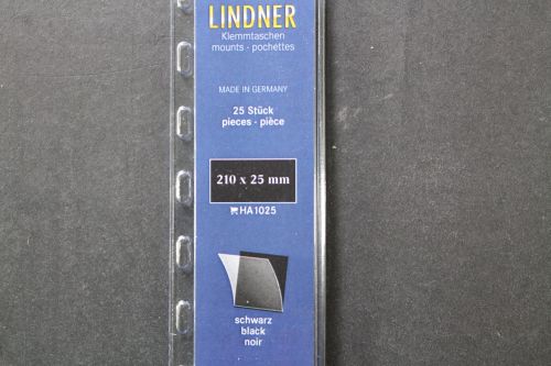 Lindner-Klemmtaschen, 25 Streifen schwarz, 25 mm