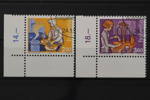 Schweiz, MiNr. 1463-1464, Ecken links unten, gestempelt