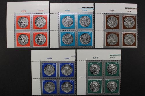 DDR, MiNr. 3040-3044, Viererblöcke, Ecken links oben, postfrisch