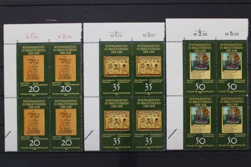 DDR, MiNr. 2636-2638, Viererblöcke, Ecken links oben, postfrisch