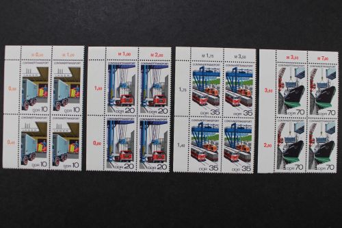 DDR, MiNr. 2326-2329, Viererblöcke, Ecken links oben, postfrisch