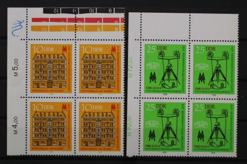 DDR, MiNr. 2308-2309, Viererblöcke, Ecken links oben, postfrisch