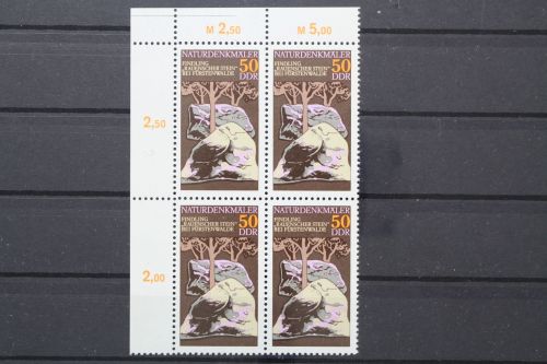 DDR, MiNr. 2207, Viererblock, Ecke links oben, postfrisch