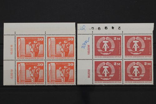 DDR, MiNr. 1899-1900, Viererblöcke, Ecken links oben, postfrisch