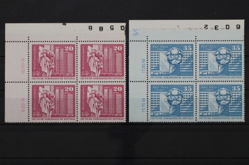DDR, MiNr. 1820-1821, Viererblöcke, Ecken links oben, postfrisch