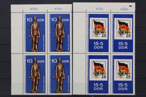 DDR, MiNr. 1613-1614, Viererblöcke, Ecken links oben, postfrisch
