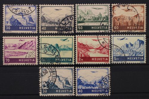 Schweiz, MiNr. 387-394 + 506-507, gestempelt