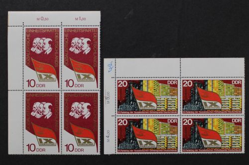 DDR, MiNr. 2132-2134, Viererblöcke, Ecken links oben, postfrisch