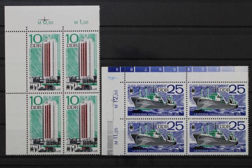 DDR, MiNr. 2119-2120, Viererblöcke, Ecken links oben, postfrisch