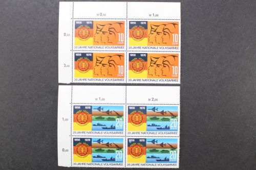 DDR, MiNr. 2116-2117, Viererblöcke, Ecken links oben, postfrisch