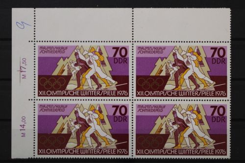 DDR, MiNr. 2104, Viererblock Ecke links oben, postfrisch