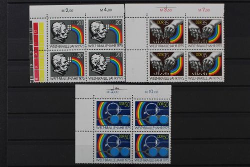 DDR, MiNr. 2090-2092, Viererblöcke, Ecken links oben, postfrisch