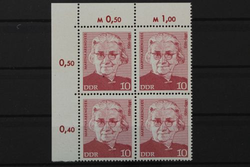 DDR, MiNr. 2012, Viererblock, Ecke links oben, postfrisch