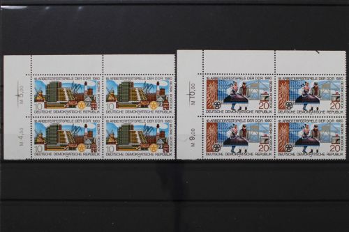 DDR, MiNr. 2514-2515, Viererblöcke, Ecken links oben, postfrisch