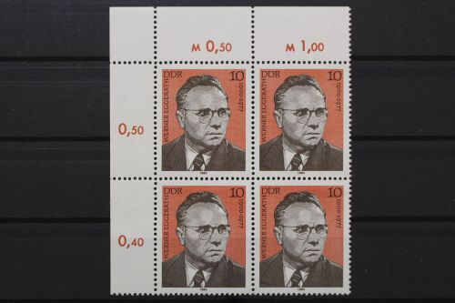 DDR, MiNr. 2500, Viererblock, Ecke links oben, postfrisch