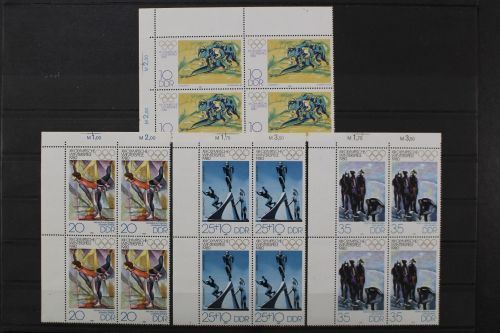 DDR, MiNr. 2478-2481, Viererblöcke, Ecken links oben, postfrisch