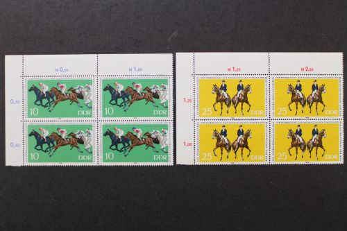 DDR, MiNr. 2449-2450, Viererblöcke, Ecken links oben, postfrisch