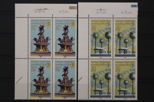 DDR, MiNr. 2441-2442, Viererblöcke, Ecken links oben, postfrisch
