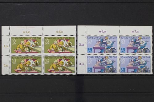 DDR, MiNr. 2431-2432, Viererblöcke, Ecken links oben, postfrisch