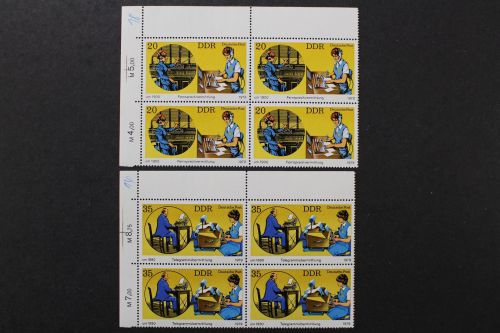 DDR, MiNr. 2400-2401, Viererblöcke, Ecken links oben, postfrisch