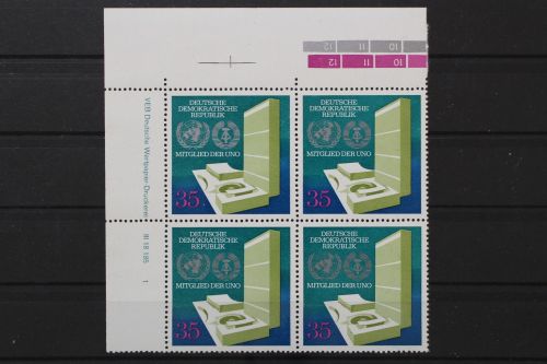 DDR, MiNr. 1883, Viererblock, Ecke links oben, DV 1, postfrisch