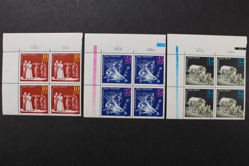 DDR, MiNr. 1850-1852, Viererblöcke, Ecken links oben, postfrisch