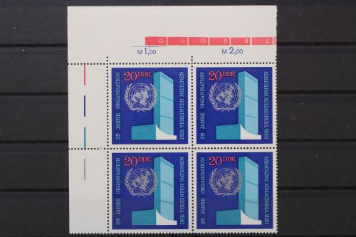 DDR, MiNr. 1621, Viererblock, Ecke links oben, postfrisch