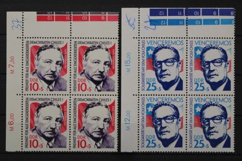 DDR, MiNr. 1890-1891, Viererblöcke, Ecken links oben, postfrisch