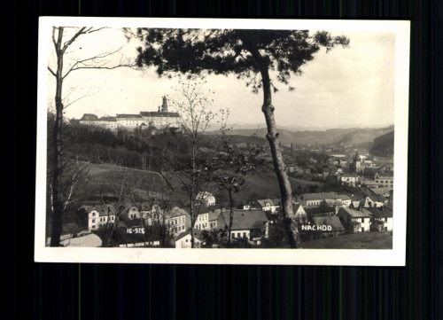 Nachod / Tschechien, Ortsansicht mit Blick zum Schloss