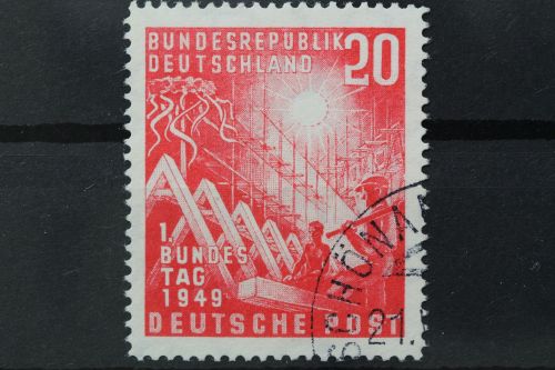 Deutschland (BRD), MiNr. 112, Abart re. Rand gebrochen, gestempelt