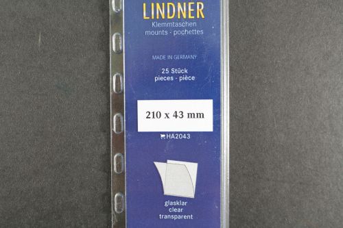 Lindner-Klemmtaschen, 25 Streifen glasklar, 43 mm
