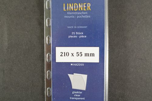 Lindner-Klemmtaschen, 25 Streifen glasklar, 55 mm