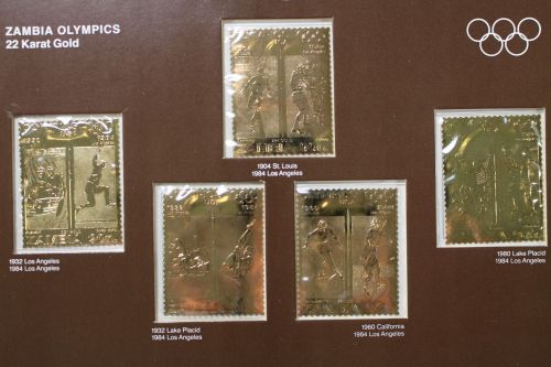Sambia, Olympische Spiele 1984, 5 X 90 N in einer Klappkarte