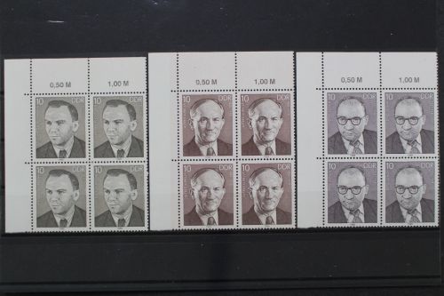 DDR, MiNr. 2920-2922, Viererblock, Ecke links oben, postfrisch