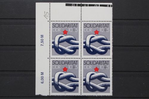 DDR, MiNr. 2909, Viererblock, Ecke links oben, postfrisch
