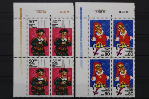 DDR, MiNr. 2876-2877, Viererblock, Ecke links oben, postfrisch