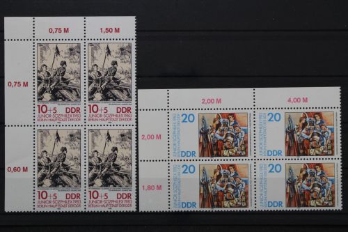 DDR, MiNr. 2812-2813, Viererblock, Ecke links oben, postfrisch