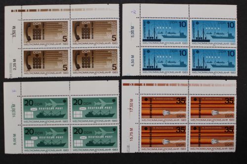 DDR, MiNr. 2770-2773, Viererblock, Ecke links oben, postfrisch