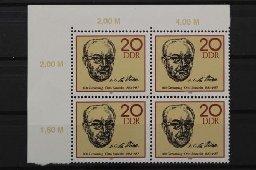 DDR, MiNr. 2774, Viererblock, Ecke links oben, postfrisch