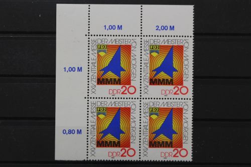 DDR, MiNr. 2750, Viererblock, Ecke links oben, postfrisch