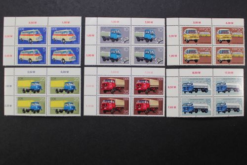 DDR, MiNr. 2744-2749, Viererblock, Ecke links oben, postfrisch