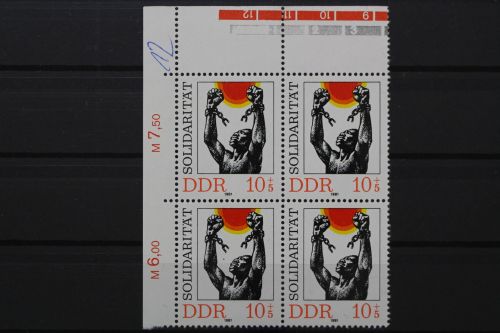 DDR, MiNr. 2648, Viererblock, Ecke links oben, postfrisch