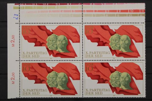 DDR, MiNr. 2582, Viererblock, Ecke links oben, postfrisch