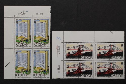 DDR, MiNr. 2593-2594, Viererblock, Ecke links oben, postfrisch