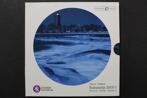 Finnland, Kursmünzensatz 2015 im Folder, Stempelglanz